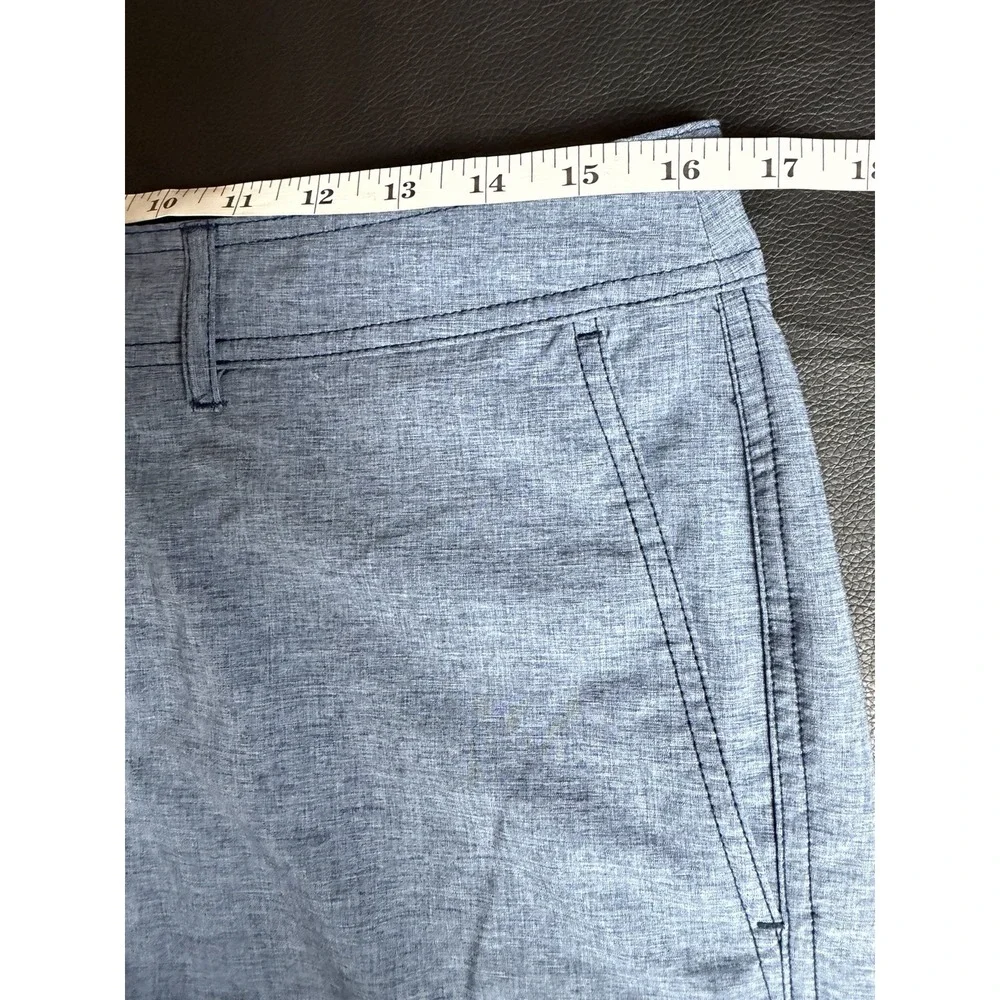 Goodfellow & Co Mens 32 Hybrid Swim Shorts Blue Heather Stretch Trunk 10.5 In.